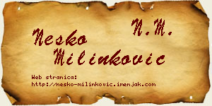 Neško Milinković vizit kartica